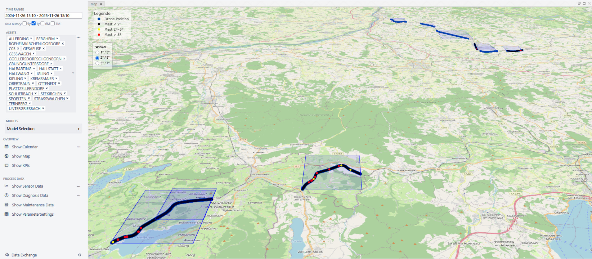 Drone based inspection map with detected infrastructure objects